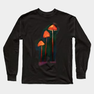 Painted Mushroom - Orange Long Sleeve T-Shirt